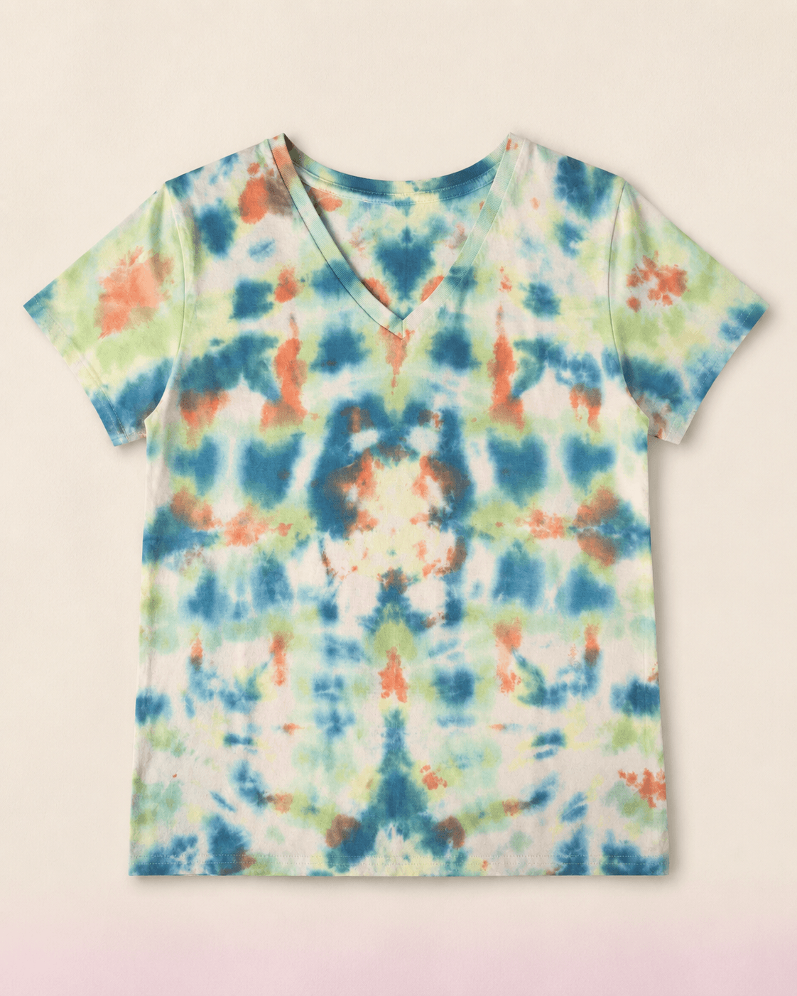 Cer de coral, tricou pictat manual